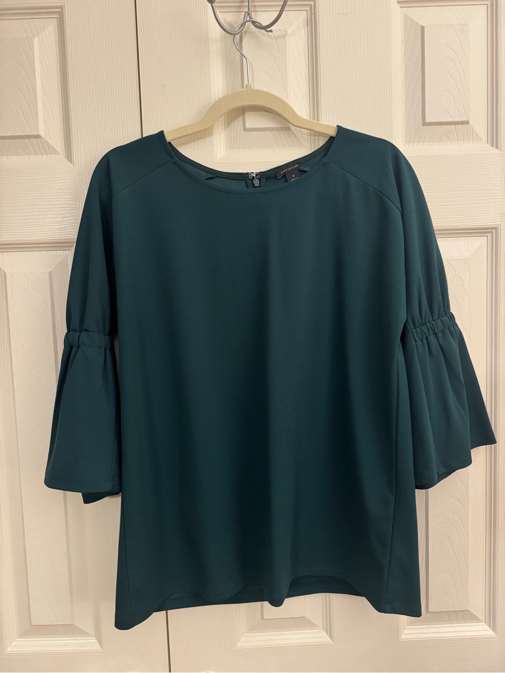 Ann Taylor Women's Forest Green Bell Sleeve Blouse